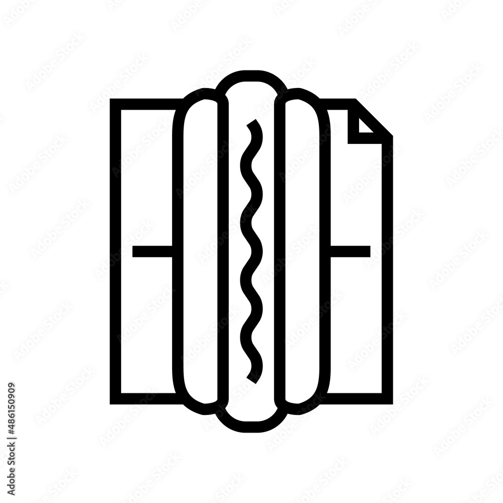 hot dog street food line icon vector. hot dog street food sign. isolated contour symbol black illustration hot dog street food line icon vector. hot dog street food sign. isolated contour symbol black illustration