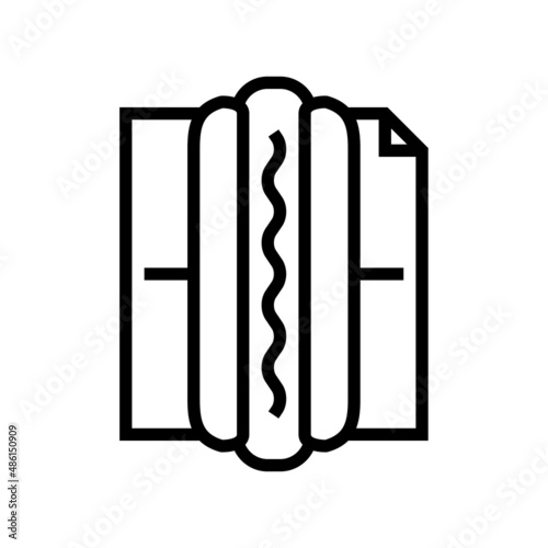 hot dog street food line icon vector. hot dog street food sign. isolated contour symbol black illustration