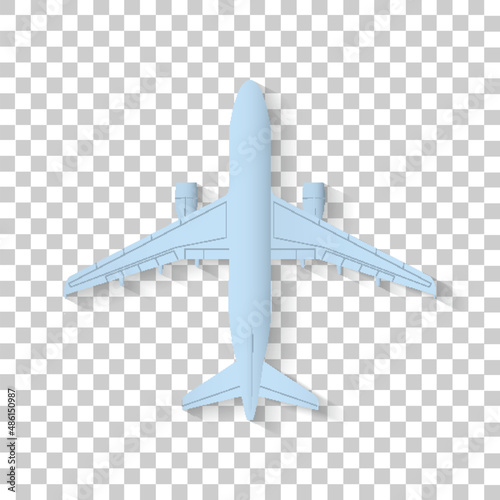 Light blue vector plane on a transparent background. photo