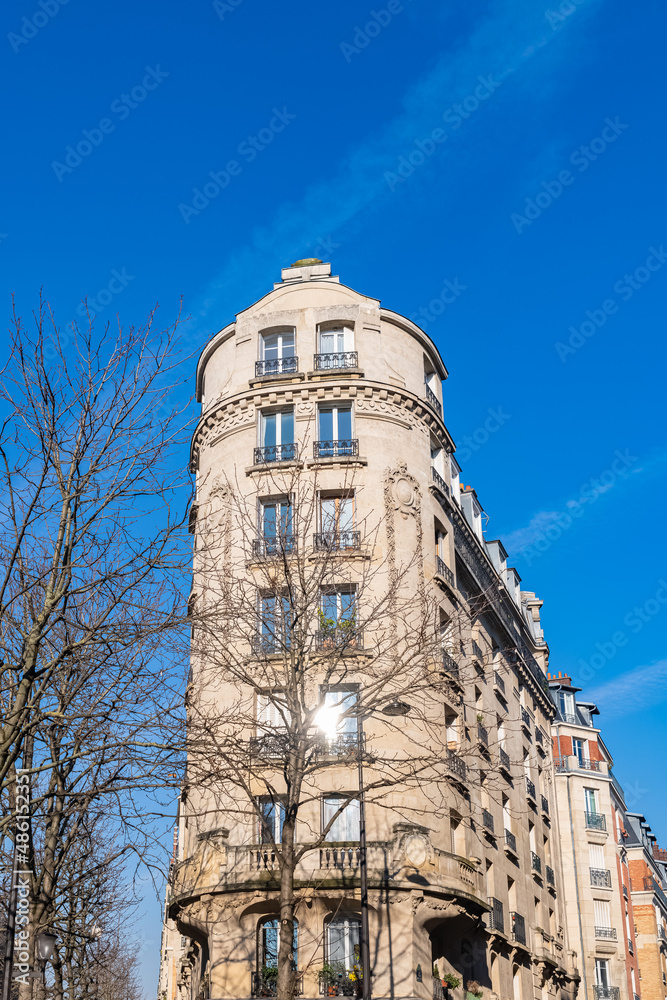 Paris, beautiful building, boulevard Ledru-Rollin in the 11e arrondissement