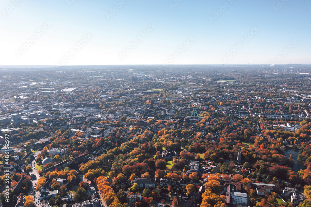 Aerial view on Bochum city, Germany