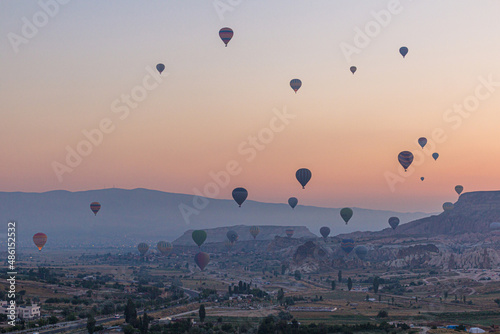 Hot air balloons above Cappadocia  Turkey