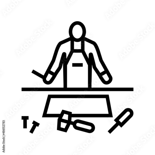 crafter business line icon vector. crafter business sign. isolated contour symbol black illustration
