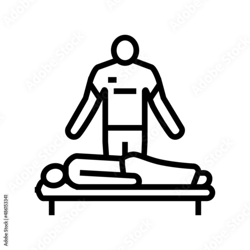 massage therapist line icon vector. massage therapist sign. isolated contour symbol black illustration