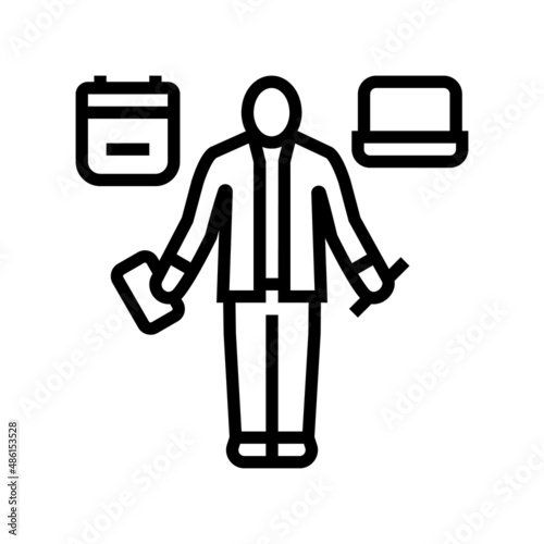 personal assistant line icon vector. personal assistant sign. isolated contour symbol black illustration