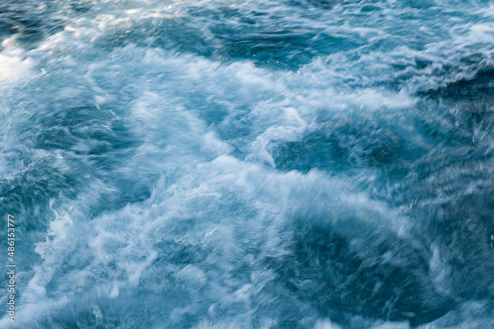 Pictorial image of the texture of the waves in a rough sea.