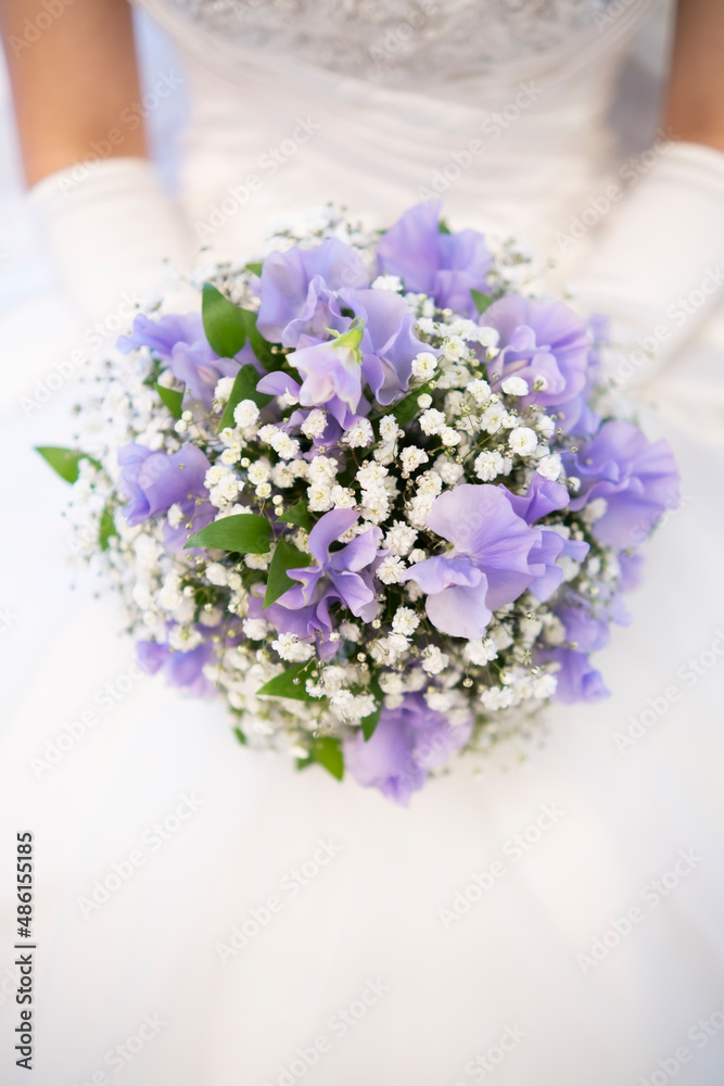 A bouquet of refreshing shades with a woman in a white dress A bouquet of refreshing shades with a woman in a white dress