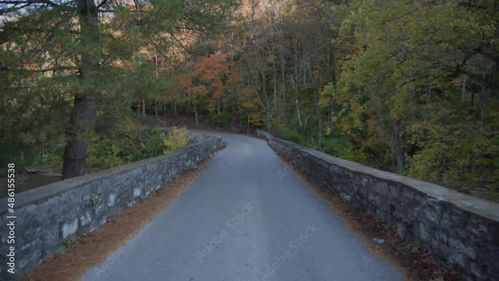 one lane stone bridge in the fall in Kentucky one lane stone bridge in the fall in Kentucky
