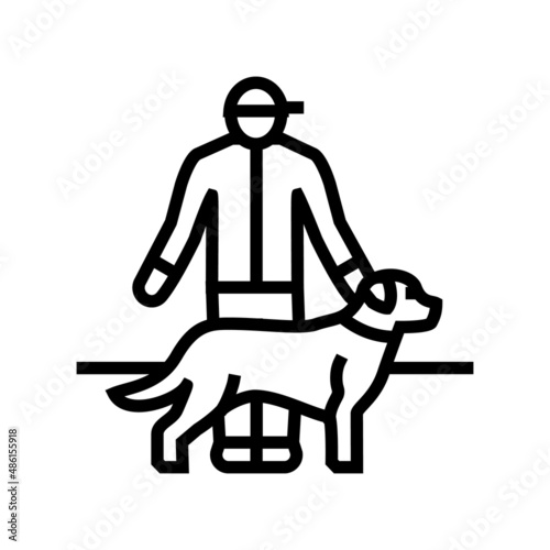 pet sitter line icon vector. pet sitter sign. isolated contour symbol black illustration