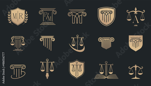 Law, finance, attorney and business logo design. Luxury, elegant modern concept design