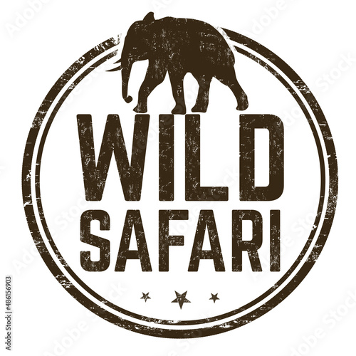 Wild safari grunge rubber stamp
