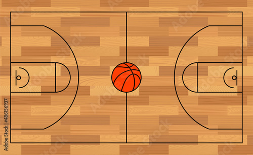 Basketball parquet floor