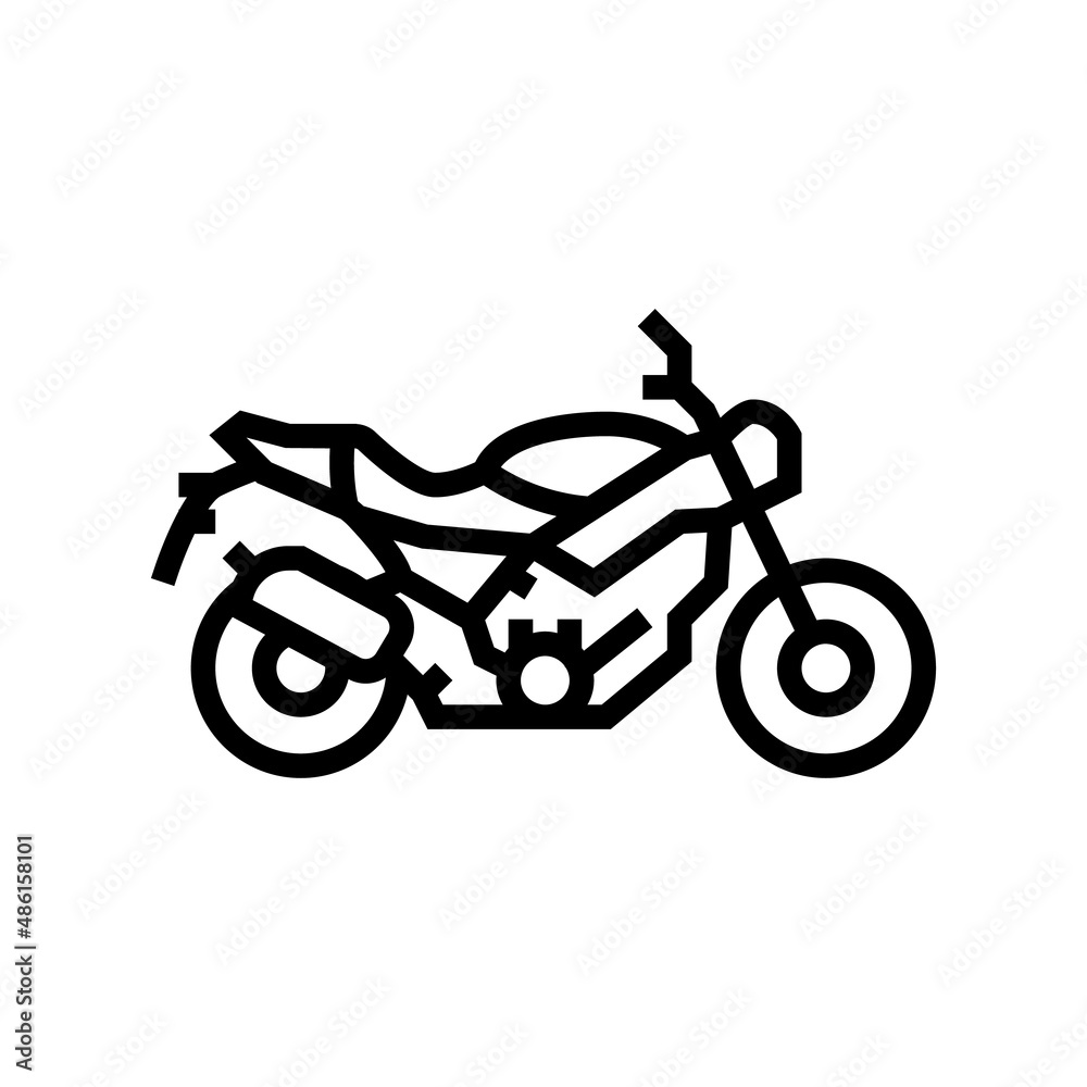 motorcycle transport line icon vector. motorcycle transport sign. isolated contour symbol black illustration