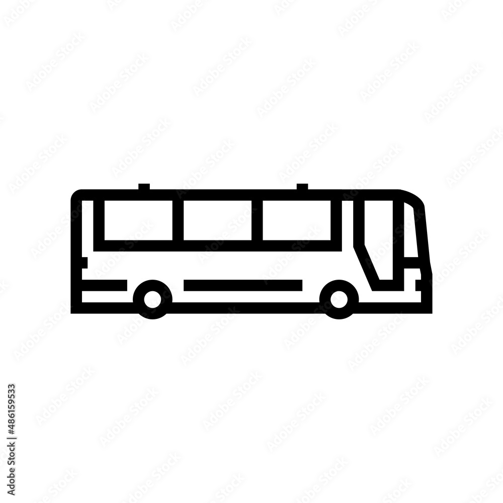 bus transport line icon vector. bus transport sign. isolated contour symbol black illustration
