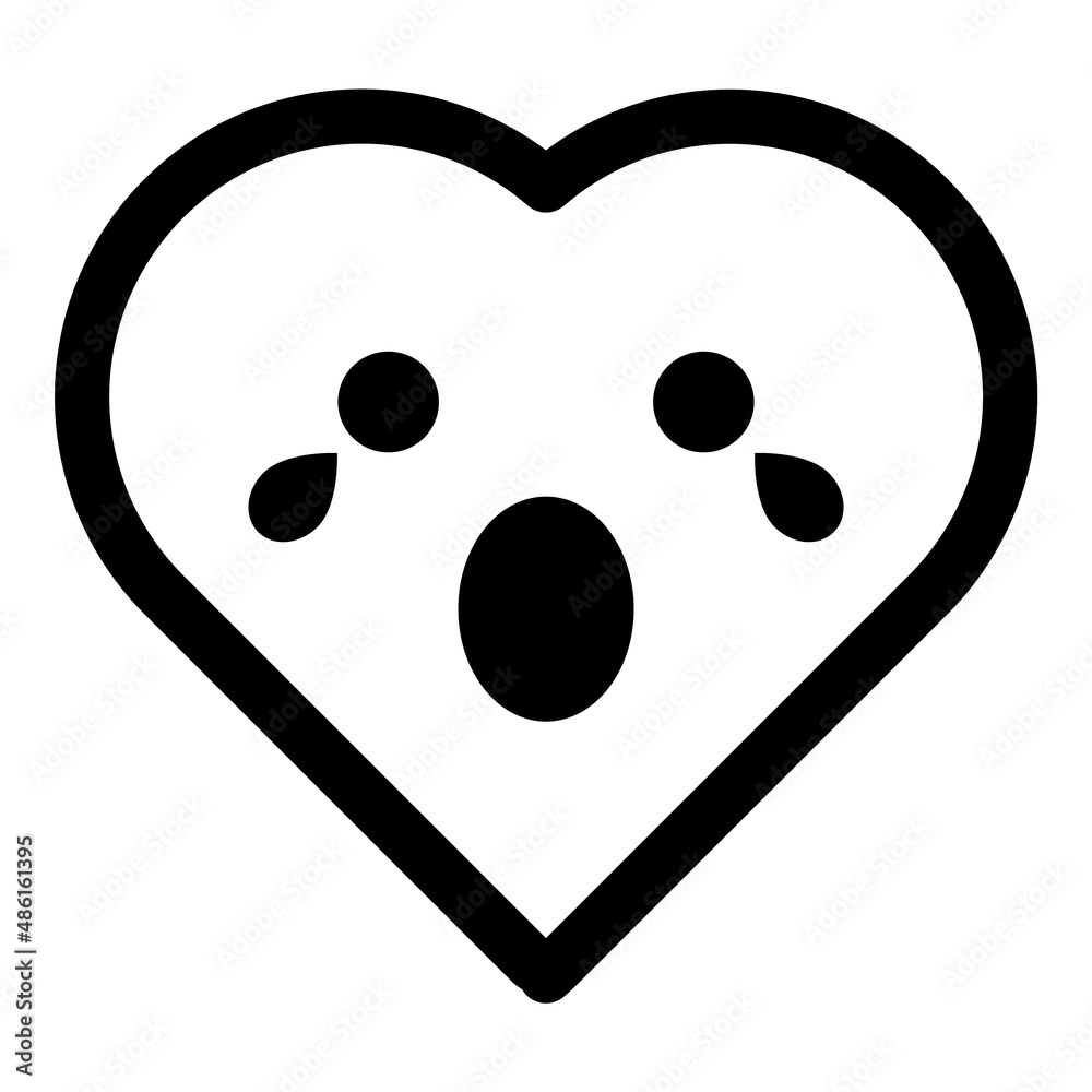 Heart Shape Emoji Flat Icon Isolated On White Background Heart Shape Emoji Flat Icon Isolated On White Background