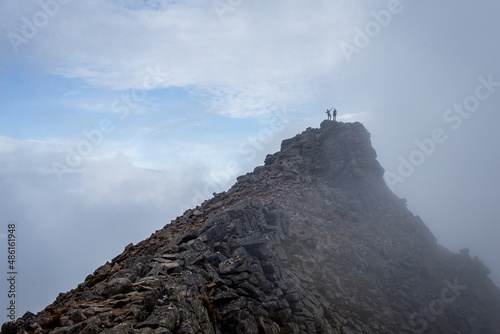 Cairngorms National Park Scotland Hikers scrambeling