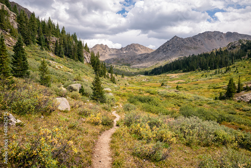 Hiking trail in the Hunter-Fryingpan Wilderness, Colorado photo