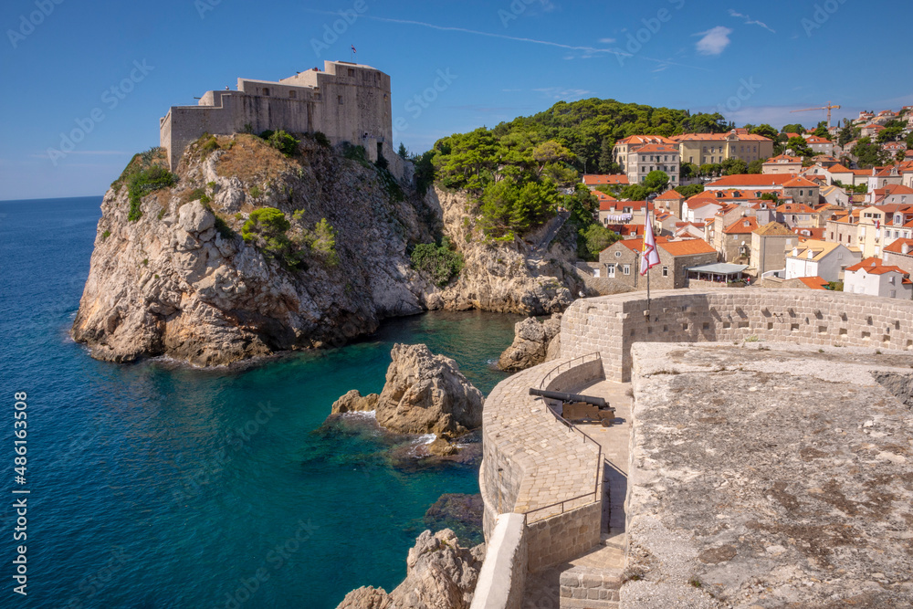 View of Fort Saint Lawrence (Fort Lovrjenac) in Dubrovnik, Croatia.