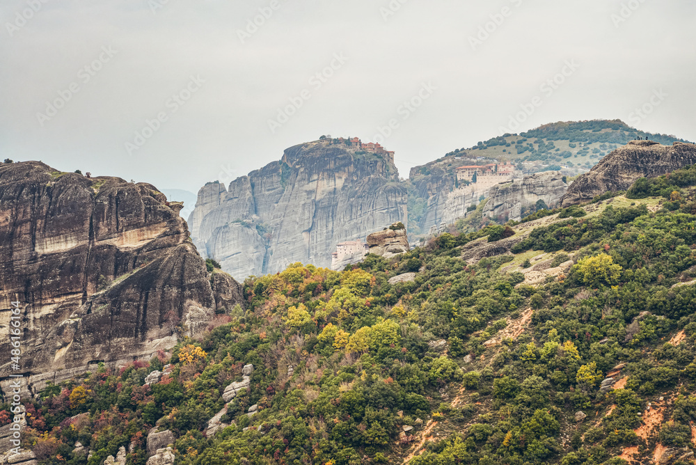 Naklejka premium The Meteora monasteries, Greece Kalambaka.