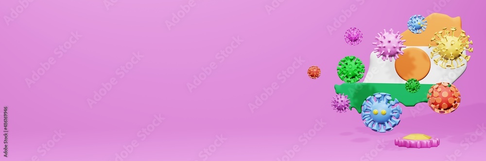 3d rendering of the spread of the covid 19 or corona virus in Niger for displaying data on websites and social media 3d rendering of the spread of the covid 19 or corona virus in Niger for displaying data on websites and social media