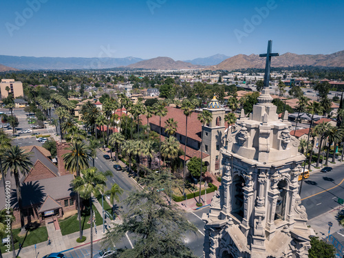 Vászonkép Aerial view of the city, Riverside, CA