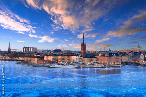 Canvas Print Beautiful winter view of stockholm