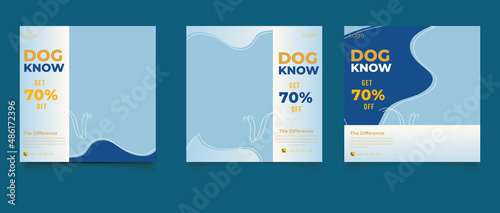 Banner template concept for pet shop