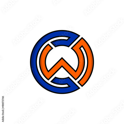 monogram C and W logo design for company symbol