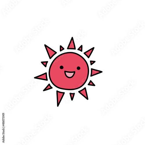 可愛くてシンプルな太陽のイラスト