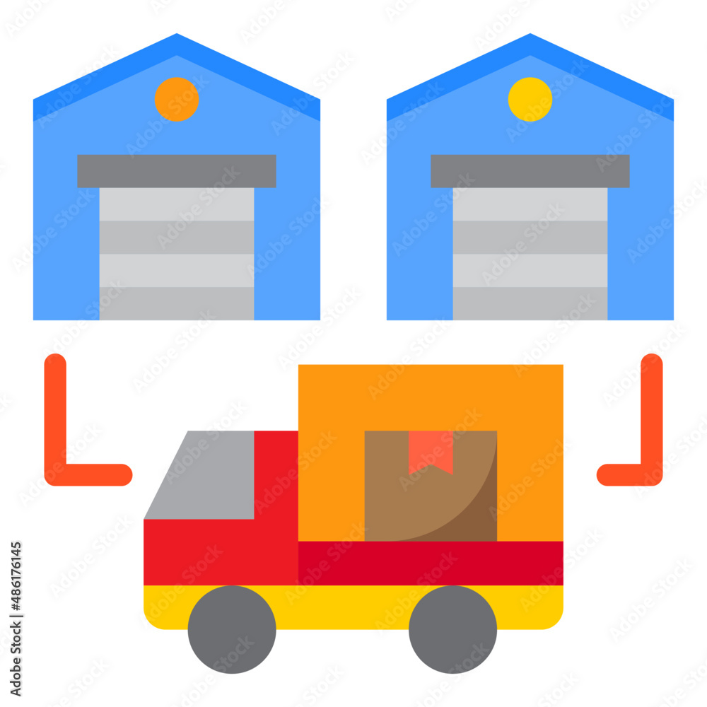 truck flat style icon