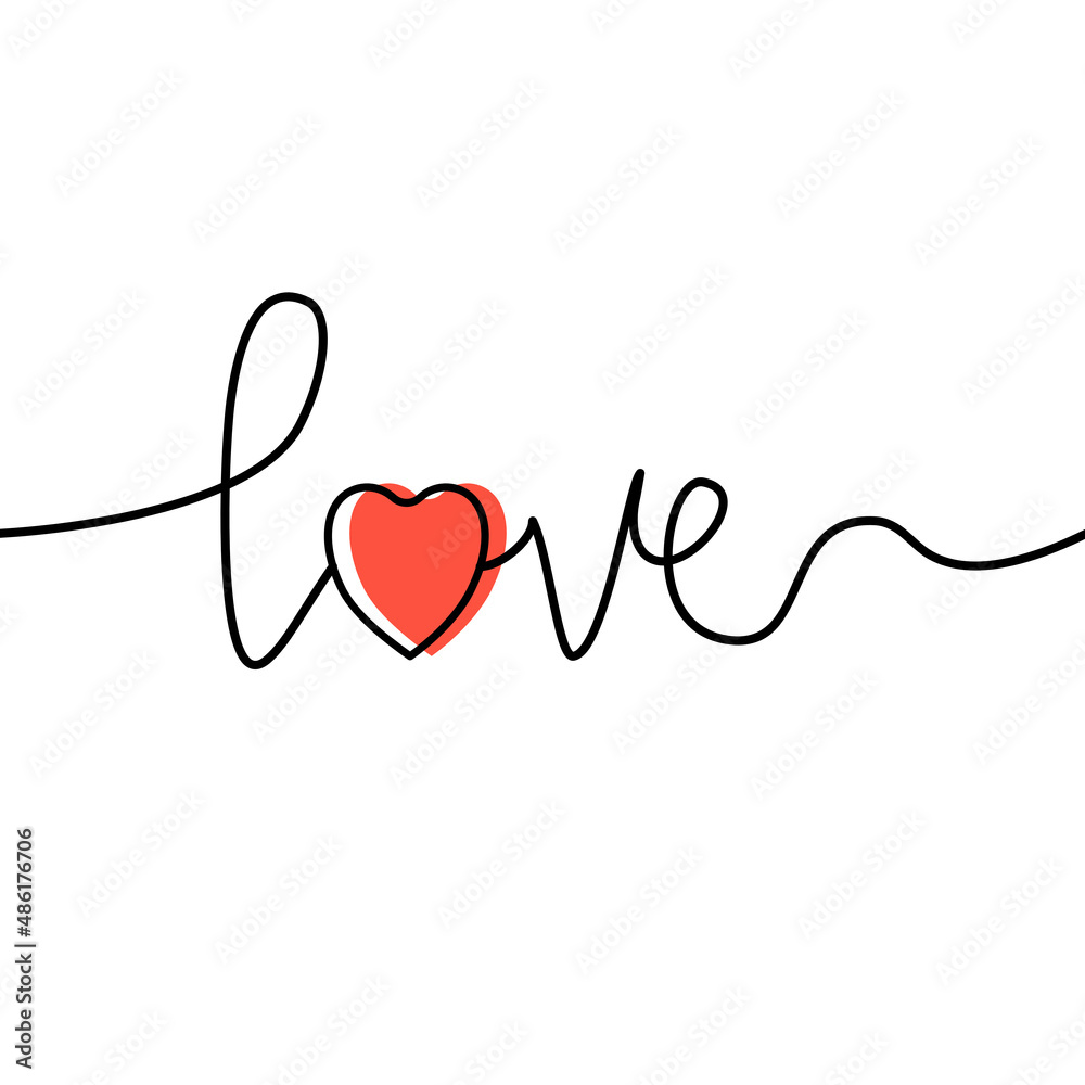 Love word on white background.valentines concept.