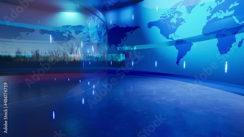World Map background. news Studio Background for news report and breaking news on world live report.