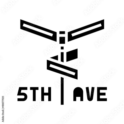 avenue 5th glyph icon vector. avenue 5th sign. isolated contour symbol black illustration