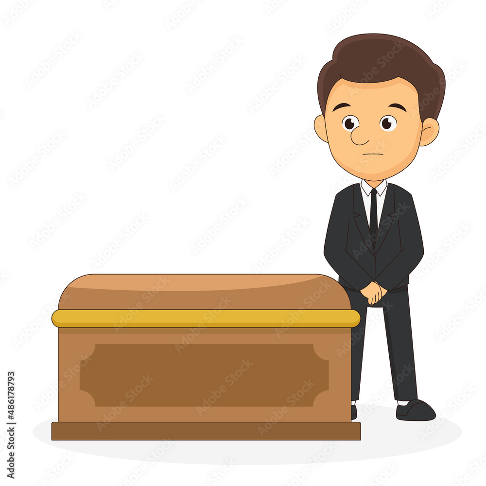 Young Man at Funeral ceremony in christian religion. Young Man at Funeral ceremony in christian religion.