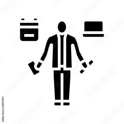 personal assistant glyph icon vector. personal assistant sign. isolated contour symbol black illustration