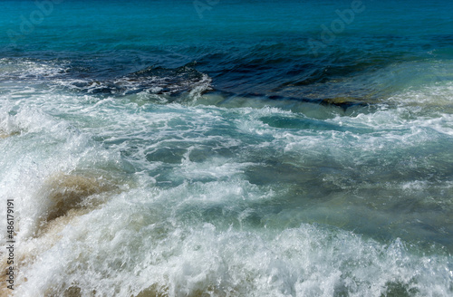 wave breaking on the beach