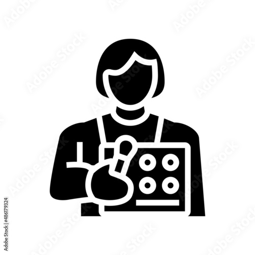 makeup artist glyph icon vector. makeup artist sign. isolated contour symbol black illustration