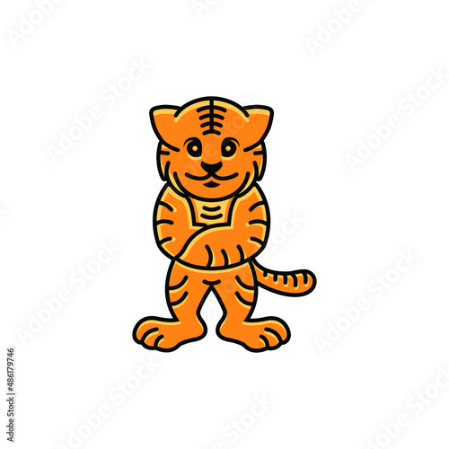 cute mascot tiger for company name or symbol