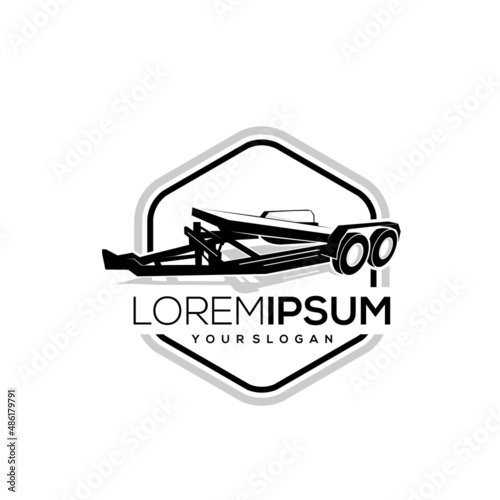 Silhouette logo design icon trailer