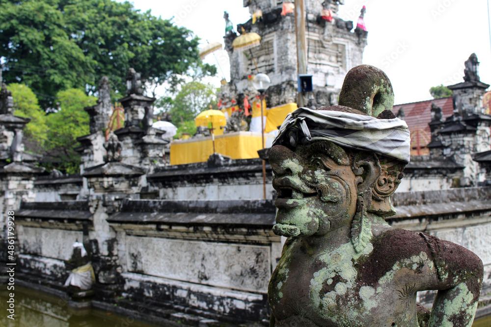 Closeup of statues around Pura Jagatnatha of Denpasar, Bali. Taken January 2022.