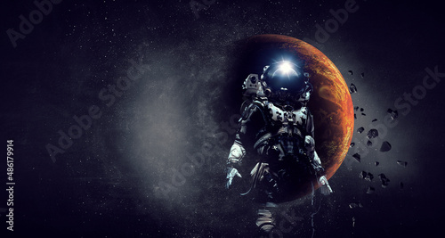 Foto Astronaut and space exploration theme.