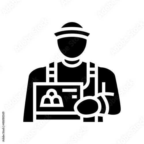 candy seller glyph icon vector. candy seller sign. isolated contour symbol black illustration
