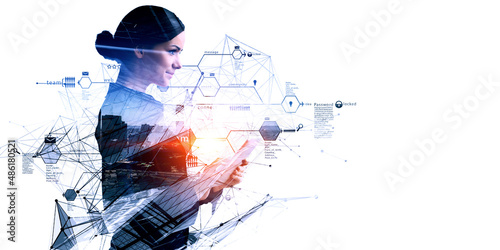 Social Web Network Concept . Mixed media