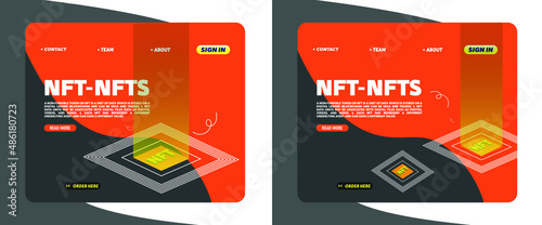 NFT Non Fungible Token Project landing page - crypto artwork platform concept