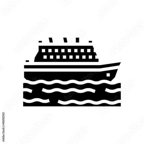 ship sea transport glyph icon vector. ship sea transport sign. isolated contour symbol black illustration