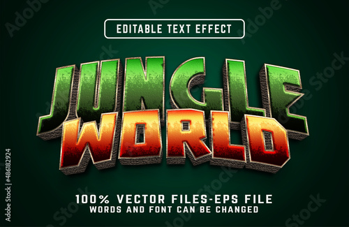 jungle zone text effect with cartoon style premium vectors