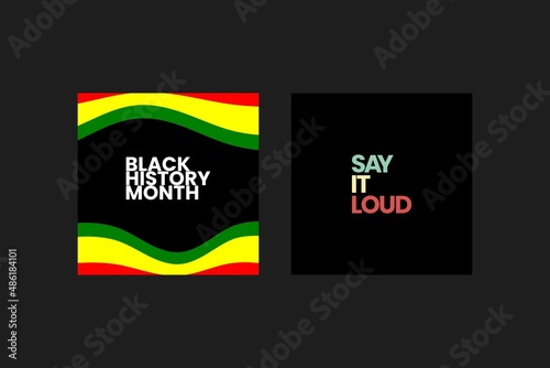 black history month social media template design