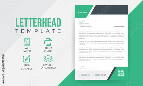 Healthcare medical medicine letterhead design or doctor clinic abstract leaflet brochure design template
