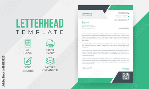 A4 paper healthcare medical letterhead design or doctor  clinic abstract leaflet design template