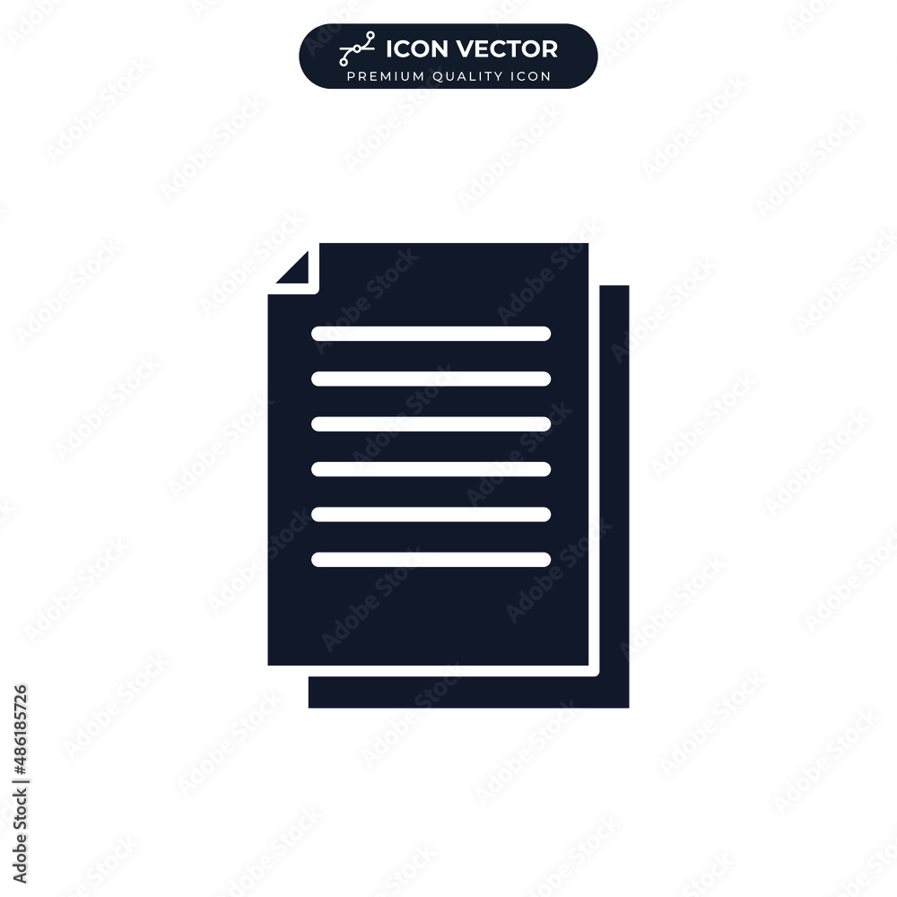 Paper icon, Document icon symbol template for graphic and web design collection logo vector illustration Paper icon, Document icon symbol template for graphic and web design collection logo vector illustration